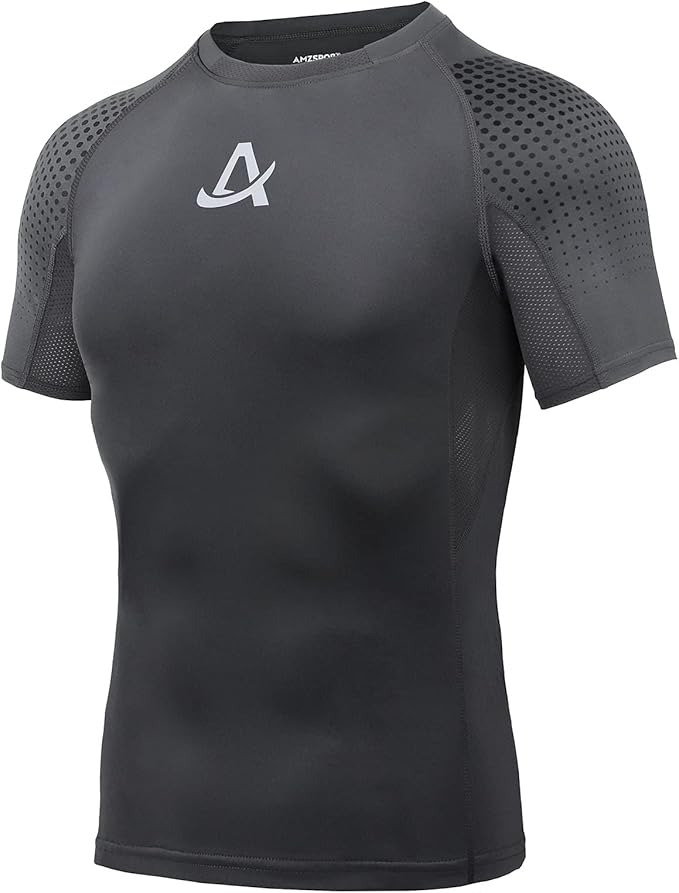 Camiseta rashguard de grappling BJJ de manga larga en color negro con diseño de compresión